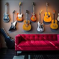 Vista 8 de MOREYES Guitar Wall Mount 4 Pack, Guitar Wall Hangers with Rotatable Soft Guitar Hook for All Size Guitars, Hardwood U-Shaped Guitar Holder for