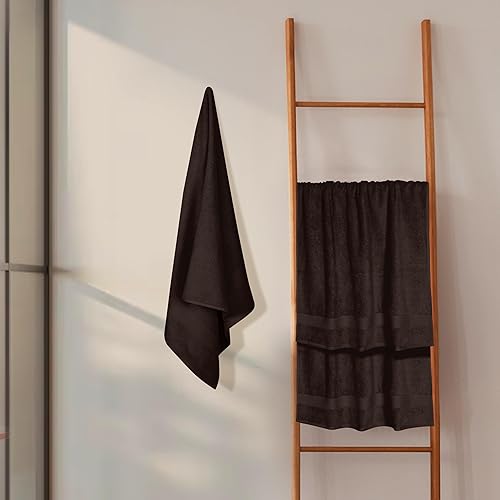 Miniatura 4 de GLAMBURG - Juego de 4 toallas de baño de algodón premium, 100% algodón puro, ideal para uso diario, ultrasuaves y altamente absorbentes, 27 x 54