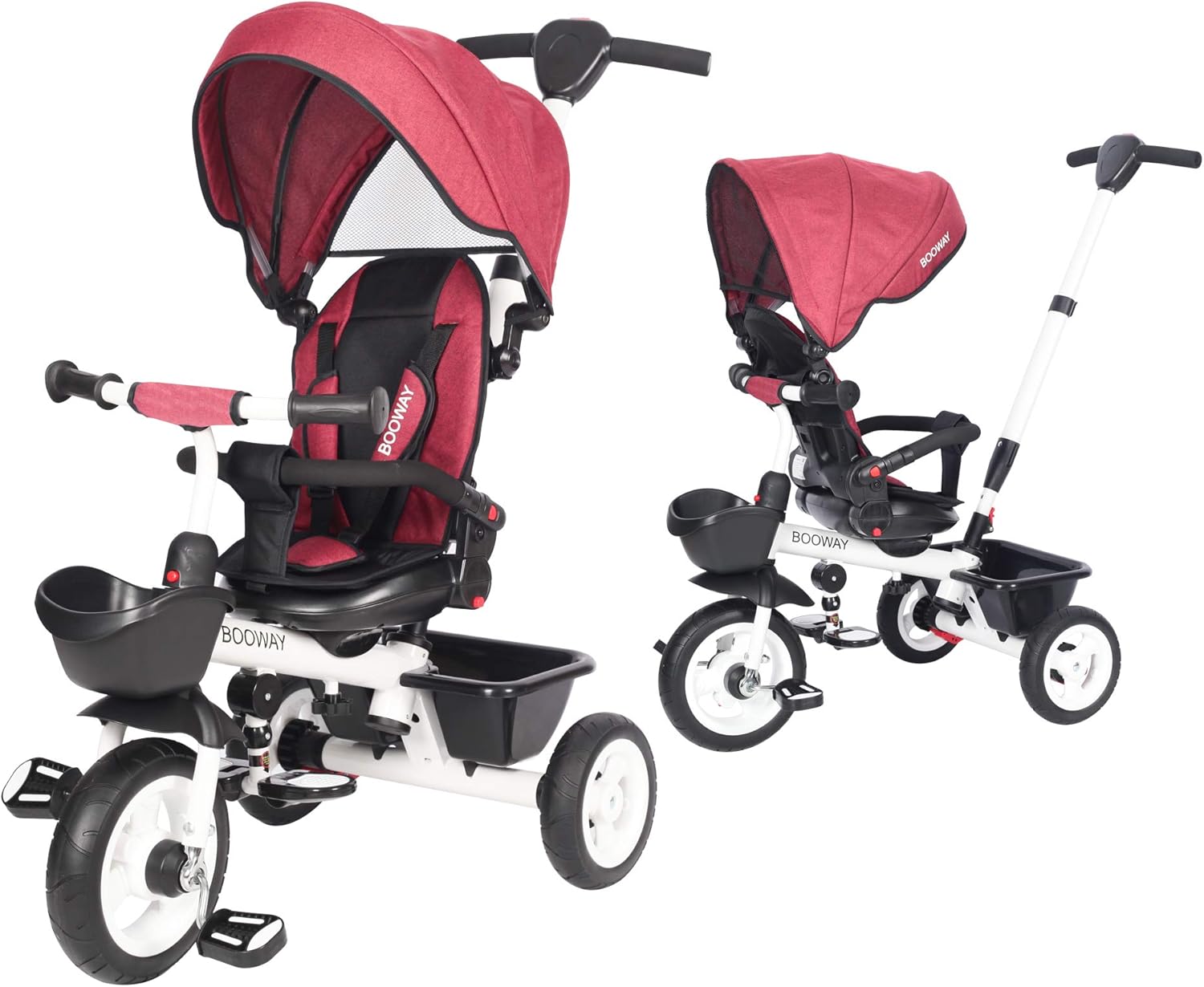BOOWAY Tricycle Bébé Évolutif,6 en 1 Tricycle bébé avec Poignée de