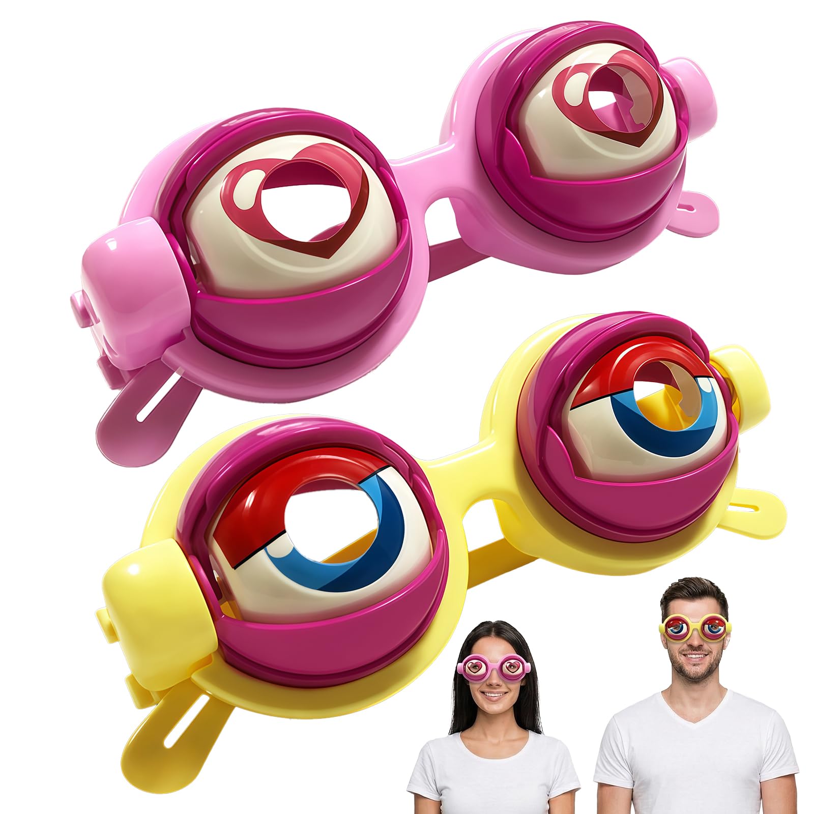 Novelty Funny Glasses with Manual Blink Action, Eyewear Gag Toy Costume Accessories, Winking Eye Glasses
