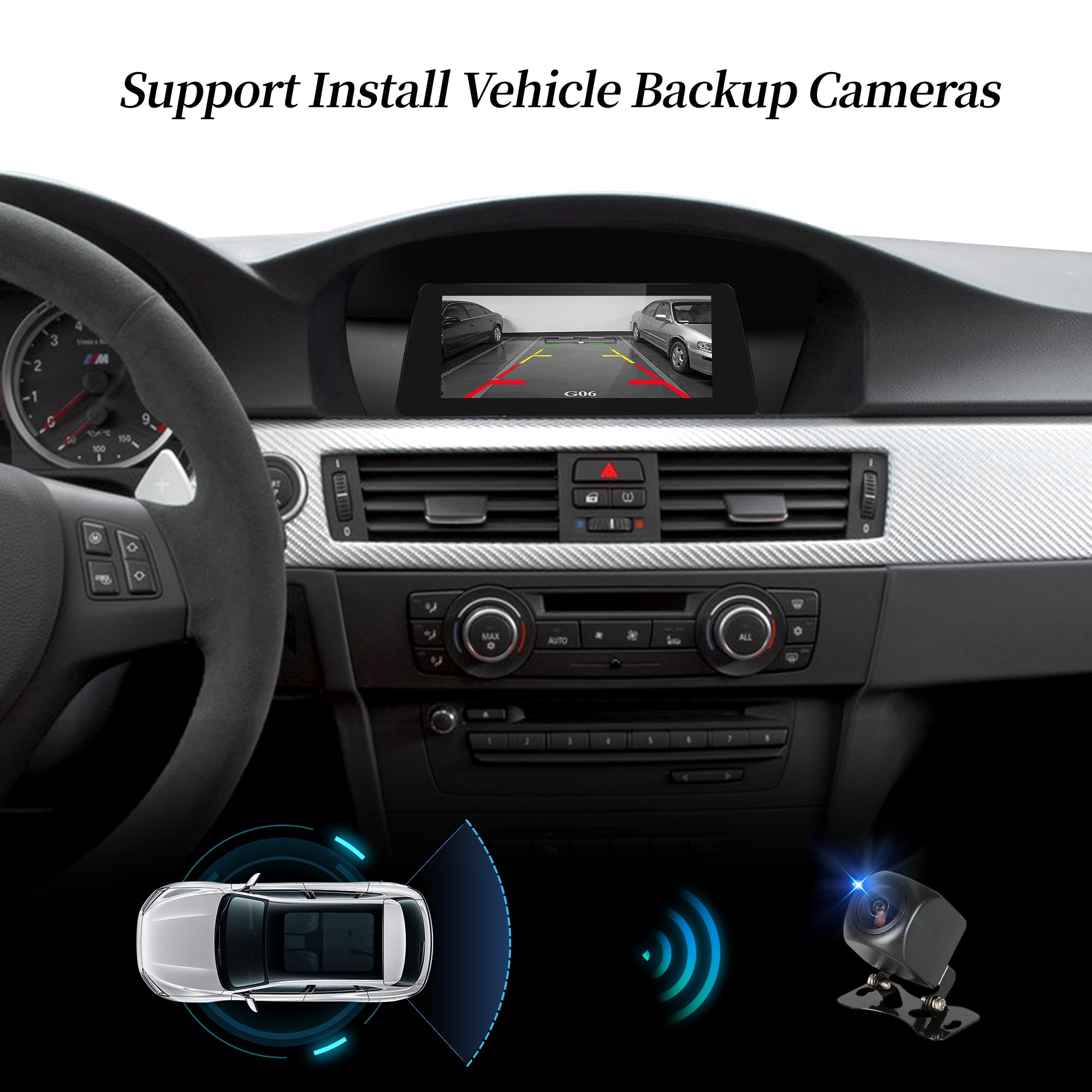 Ekran Android 8,8 cala do BMW serii 6 M6 E63 E64 CCC, bezprzewodowy CarPlay, Android Auto, lustrzane odbicie ekranu, podzielony ekran, Wi-Fi, muzyka, nawigacja, kamery samochodowe, aplikacja Netflix
