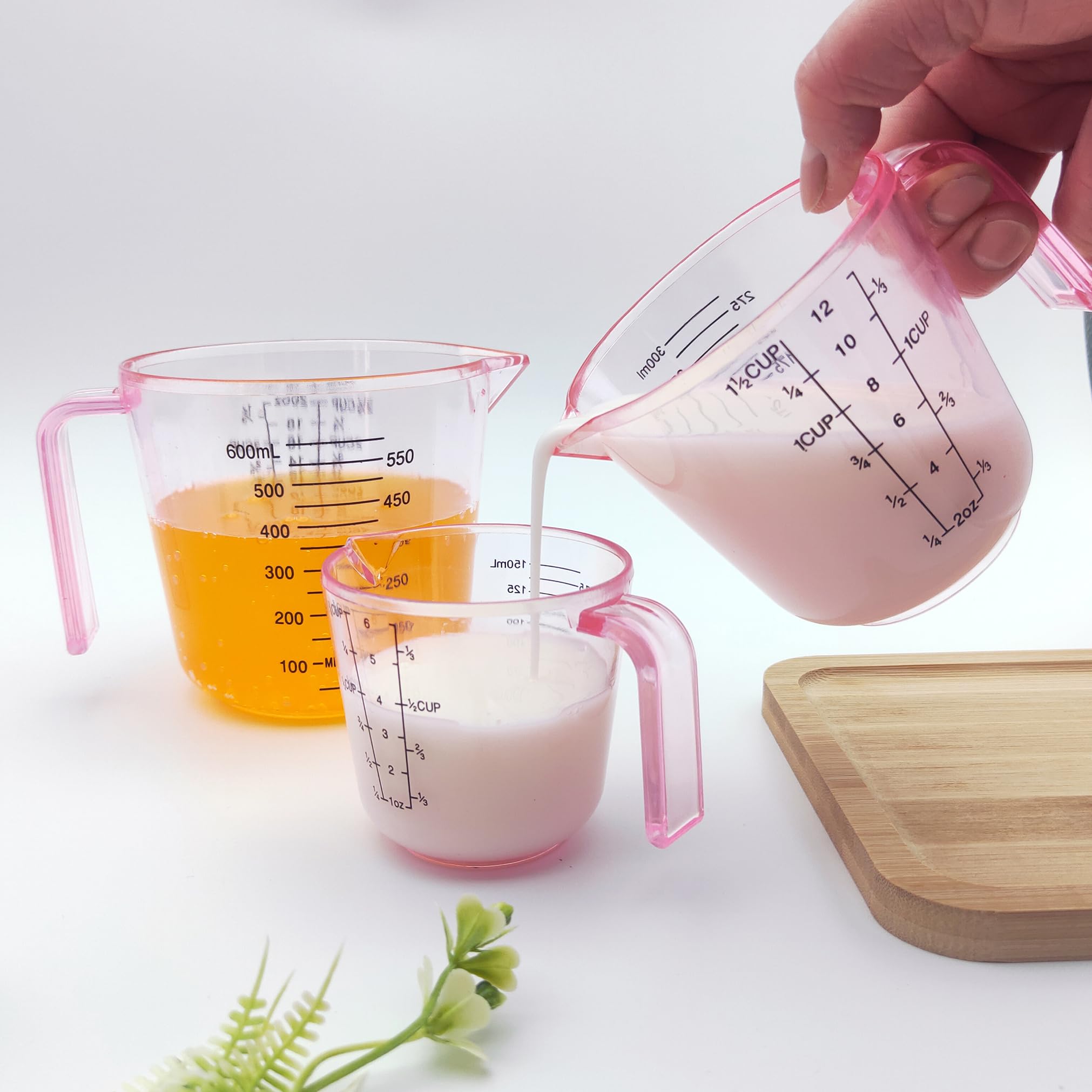 Amazon.com: Plastic Measuring Cup Set, Kitchen Cooking and Baking