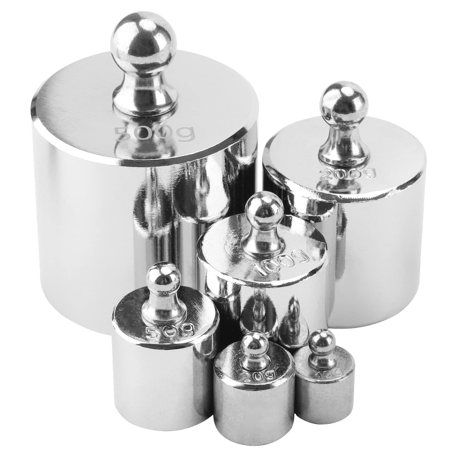 Lot de 8 poids d'étalonnage M2, 1 kg, poids d'étalonnage, 10 g, 20 g, 50 g, 100 g, 200 g, 500 g, poids en acier de précision avec pincettes, pour balances numériques, laboratoire, passe-temps