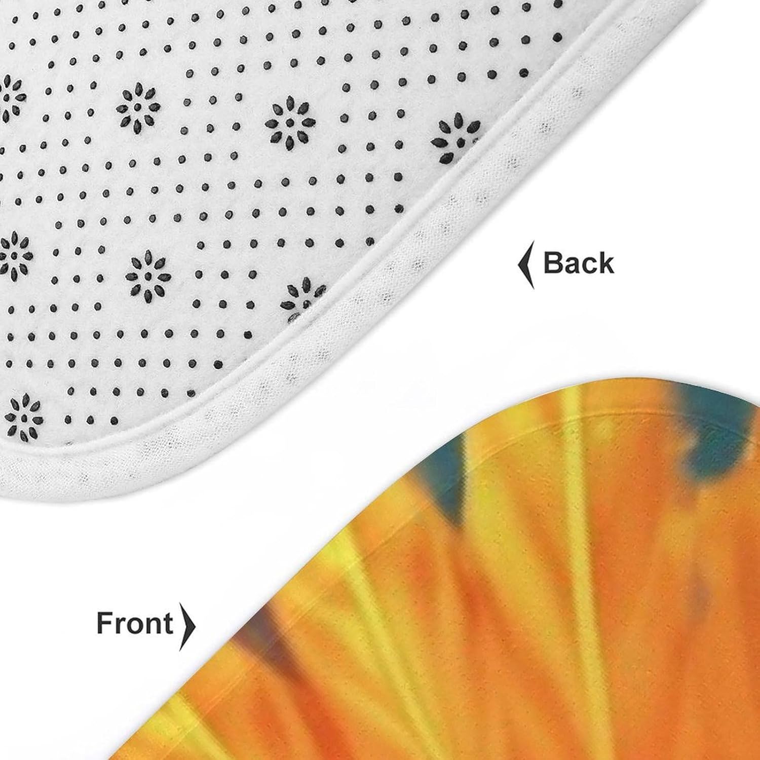 Anti-Skid Floor Mats 3 Piece Set,Orange Red Phoenix Printed Coral Fleece Bathroom Mats U-Shaped Contour Mat Toilet Seat Cover for Bathroom, Tub, Shower, Kitchen 19.7"x31.5"