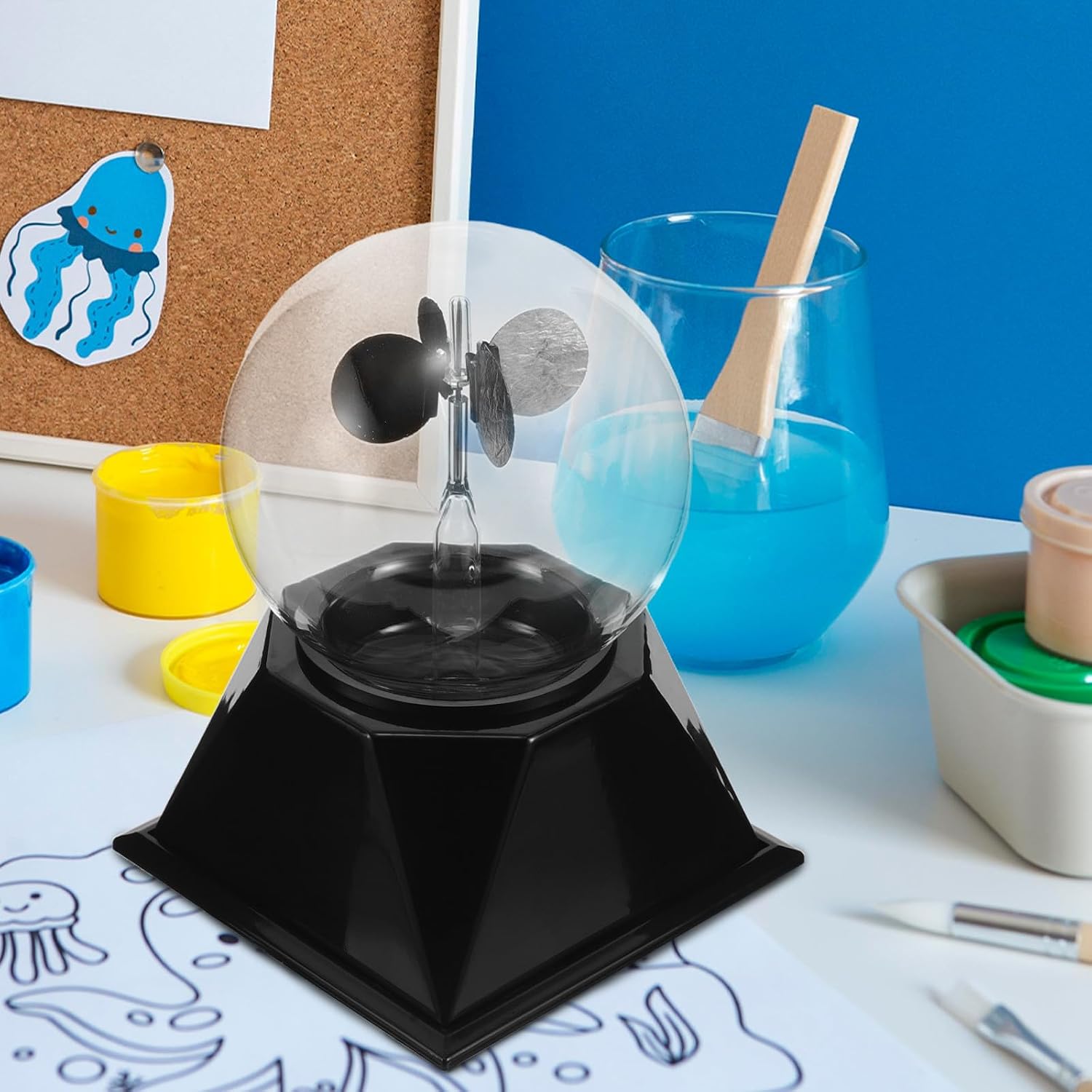 SUPVOX Solar Power : Sun Light Energy Crookes Spinning Vanes Windmill - Radiation Measuring Device for Teaching Office Science Tool