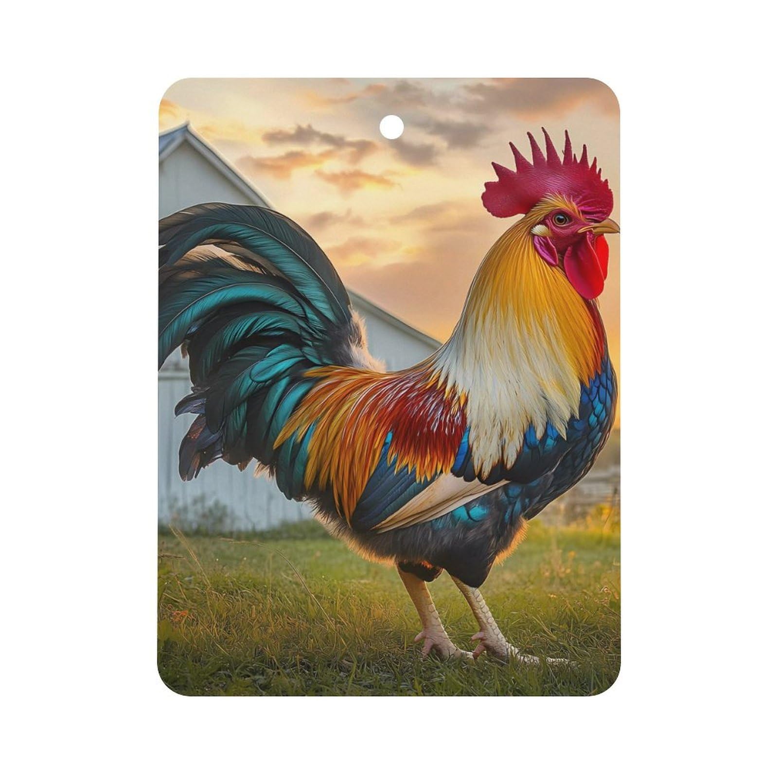 Rooster Farmhouse Car Air Freshener Hanging Aromatherapy Tablets for Car Accessories Square