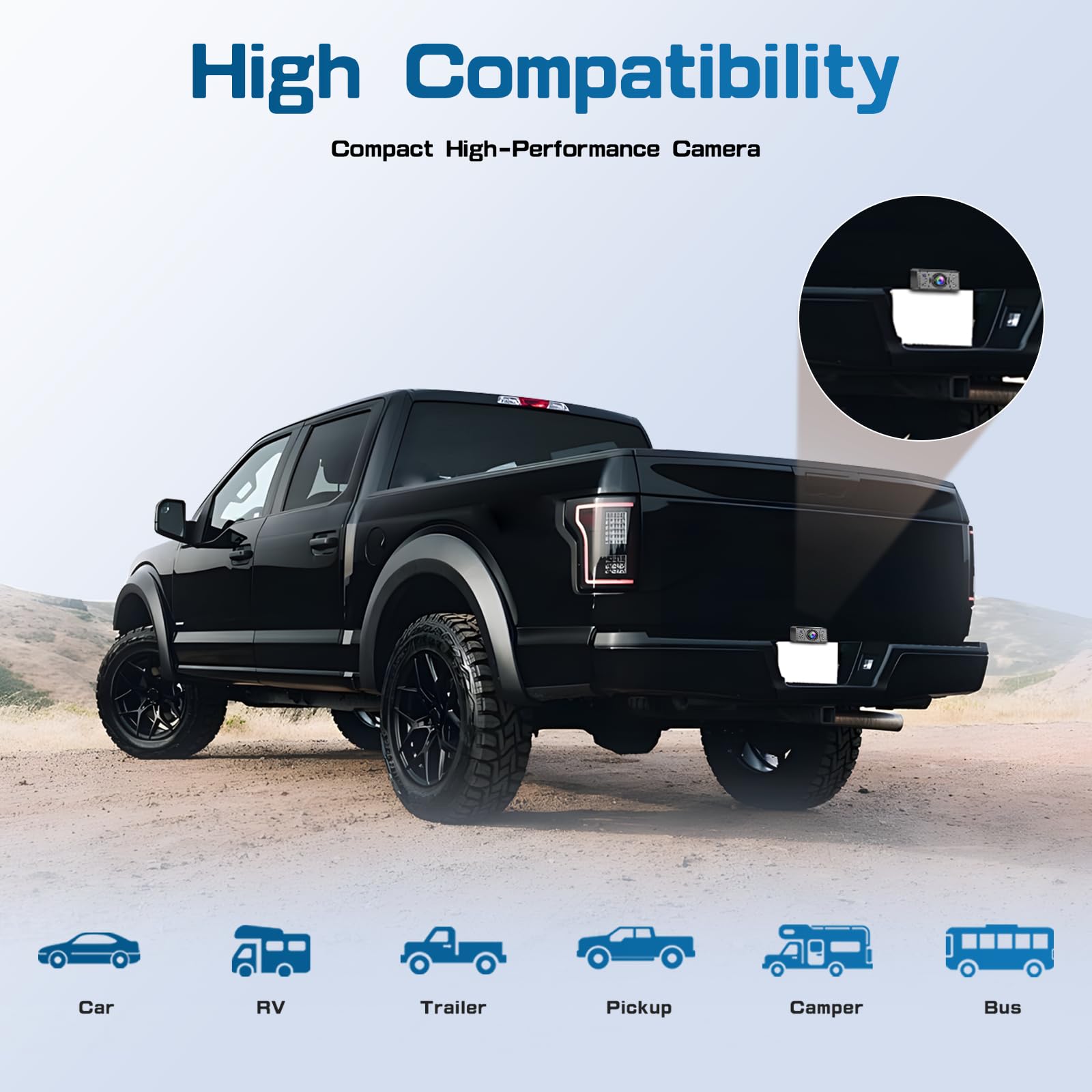 Hikity Cámara de Marcha Atrás Digital Inalámbrica con Monitor de 4,3 Pulgadas TN IPS IP68 Impermeable Visión Nocturna DIY Línea de Parqueo para Coche Camión Autobús Tractor