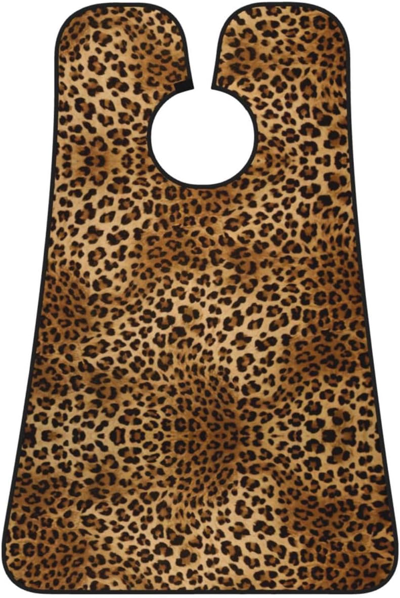 Cute Leopard Print Beard Bib Apron, Shaving Apron For Dad, Men'S Hair Catcher For Shaving Best Gifts For Dad