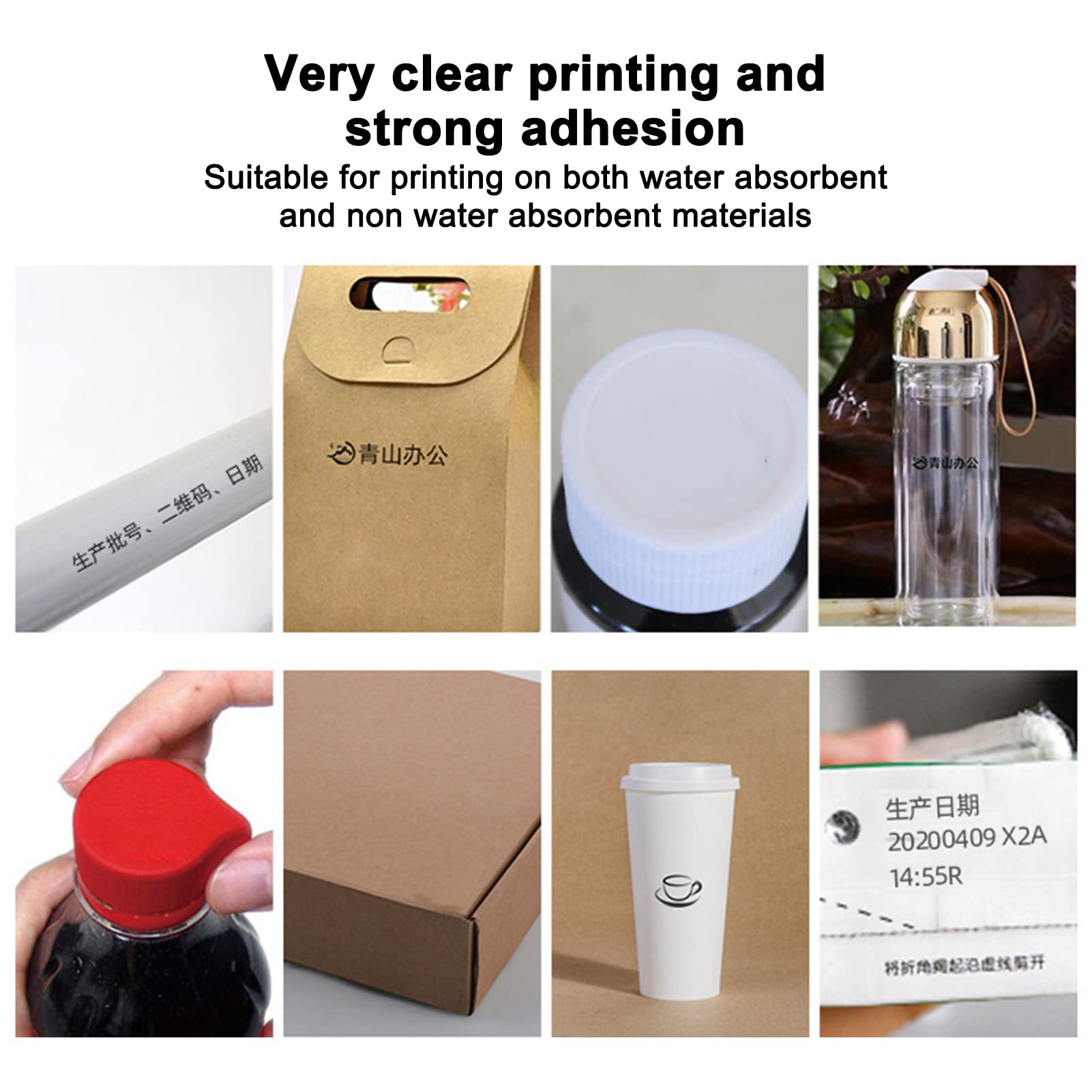 Cartouche de L'imprimante à Jet de Poche à la Main, Cartouche à Encre Industrielle Noire Rapide 42 ML avec Ultra Claire, pour SC12 SC12T CP12 CP12W SC12KJ