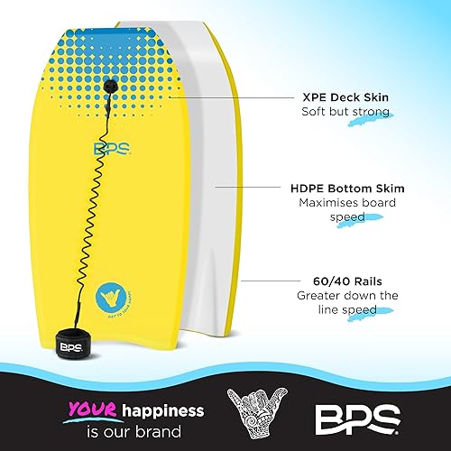 Miniatura 4 de BPS Tabla de cuerpo "Shaka" de Nueva Zelanda para todas las condiciones de ola, ligera con núcleo de EPS, parte inferior lisa de HDPE, tablas de