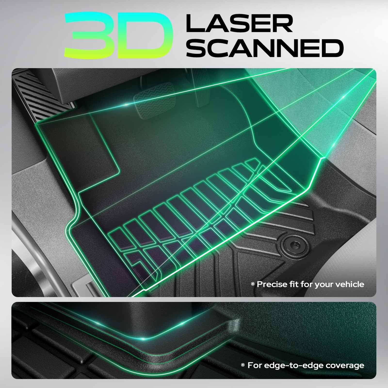 YHTAUTO 11 Pcs Floor Mats Cargo Mats Rear Back Seat Fit for Tesla Model X 2022-2025 5-Seat TPE — view 6