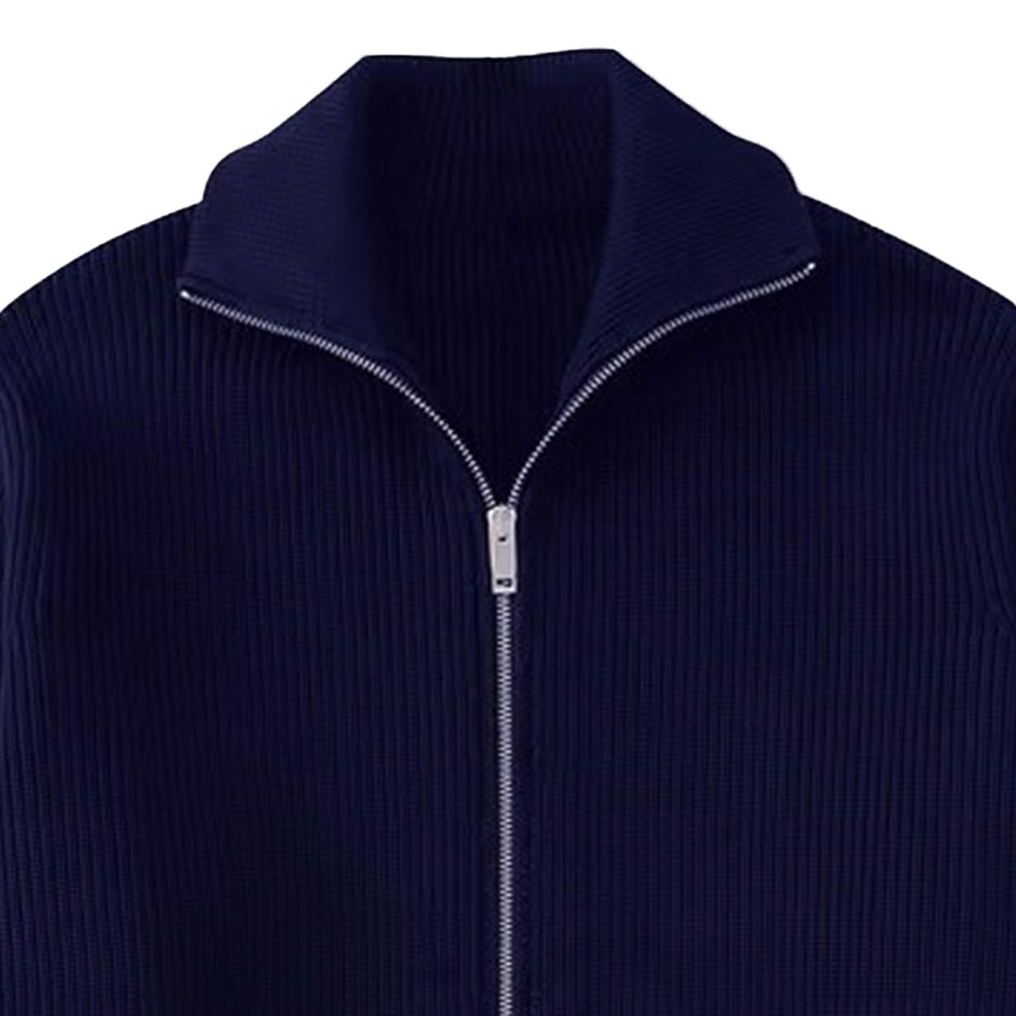Cardigan da uomo con doppia cerniera mezza collo alto maglione caldo