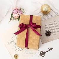 Vista 2 de Ribbli - Cinta de satén de vino de doble cara, 1/2 pulgada x 50 yardas continuas - Cinta de vino para envoltorios de regalo, manualidades