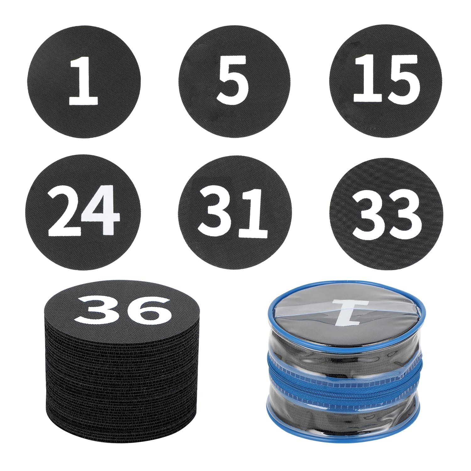 QKEL 36PCS Black Carpet Spots Marker with Numbers 1-36, Classroom Organization 4 Inch Carpet Floor Circle Sitting Dots for Preschool, Kindergarten, Elementary School