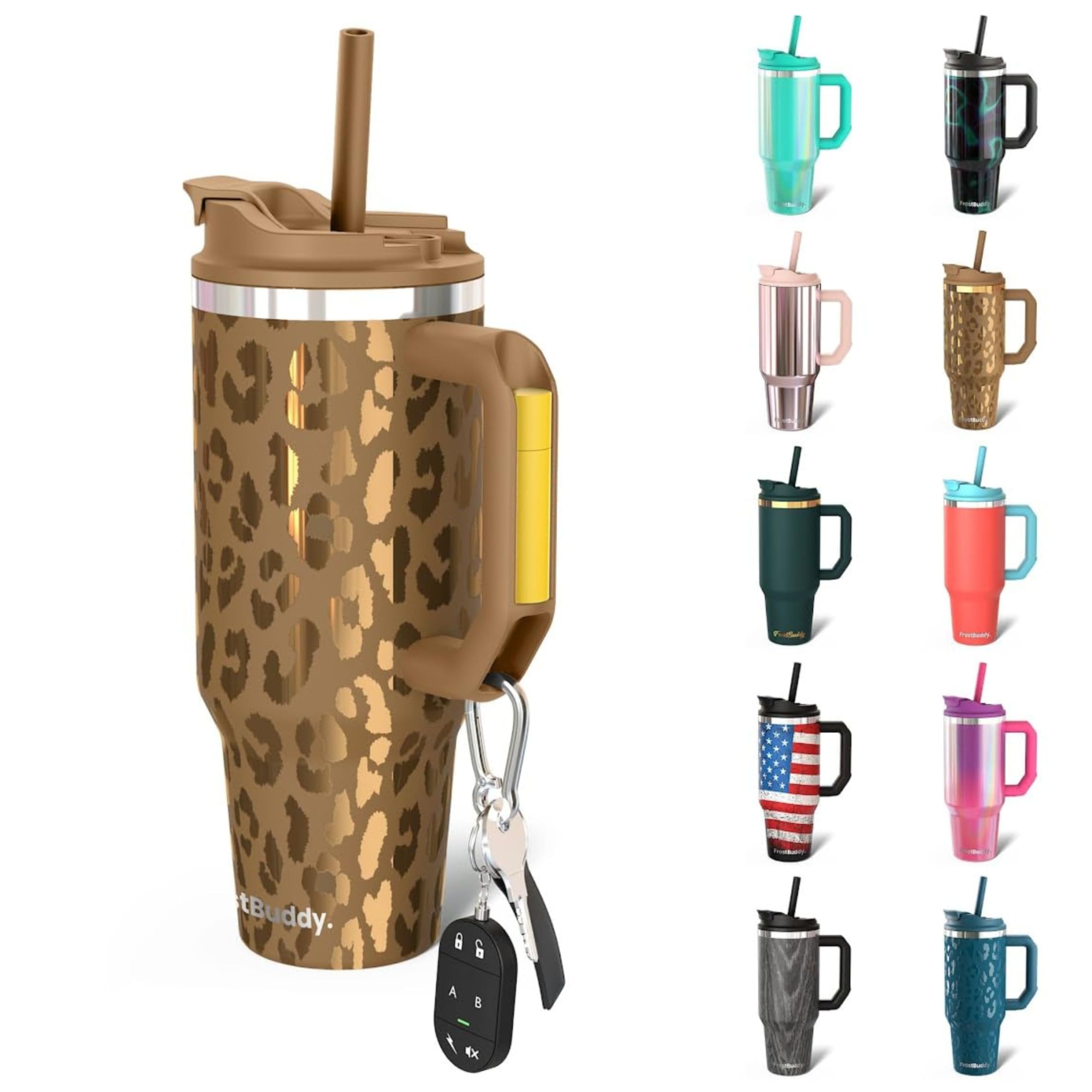 Frost Buddy Thicc - 40 oz Stainless Steel Vacuum Insulated Tumbler with Lid and Straw for Water - Travel Mug Cupholder Friendly - Gifts for Women Men Him Her