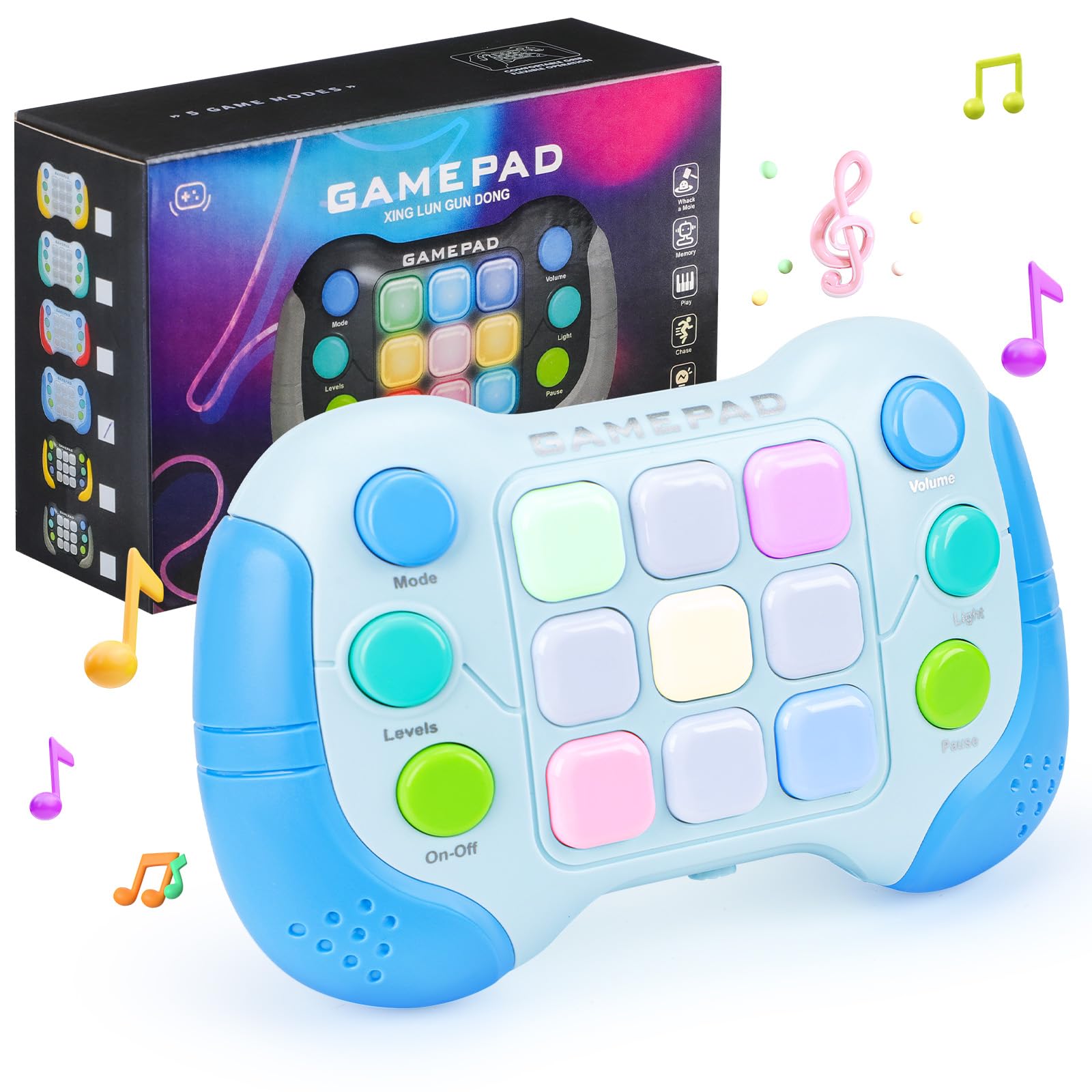 Senprity Pop It Game, Light Up Pop It Game Handheld Game Console Quick Pop Game Fidget Toys Popit Game for Relaxation & Decompression Sensory Fidget Toys for 4 5 6 7+Year Old Boys Girls & Adults