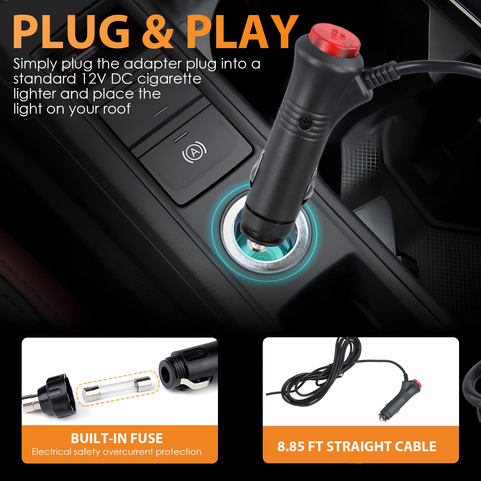 Gyrophare Led Magnetique Orange LED, 12V-24V Jaune LED Avertissement Lumière Stroboscopique d'Urgence pour Chariot Élévateur de Véhicule Tracteur de Golf UTV Car Bus