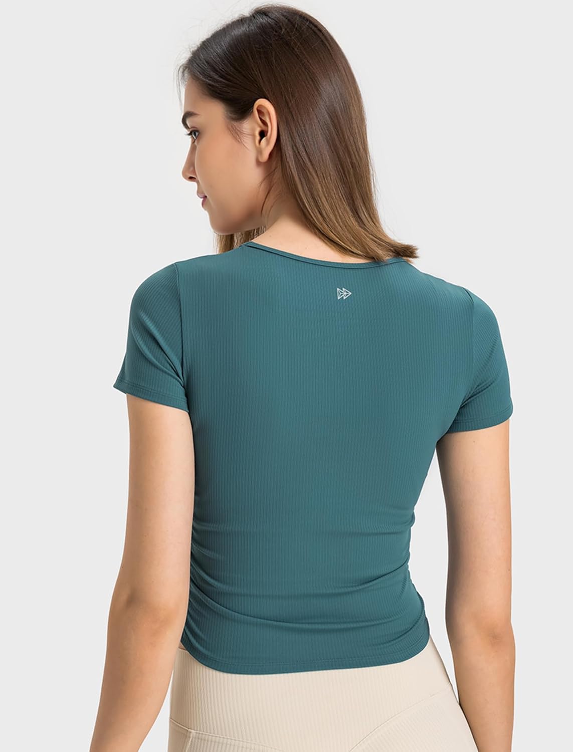 Yvette Women's Short Sleeve Crop Tops Slim Fit Breathable Cropped Athletic Shirts Gym Casual Workout Basic Tee - Image 2