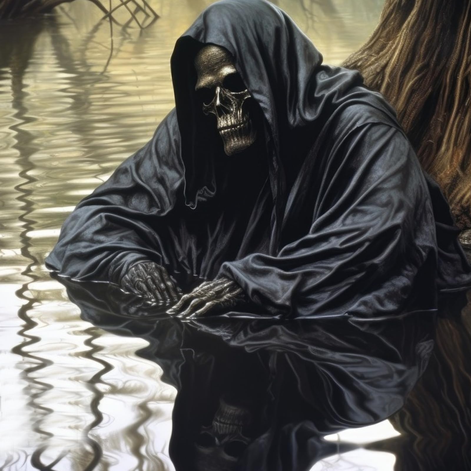 Black Cloak With Hood, Halloween Hooded Cape, Black Cape, Long Robe Hooded Cloaks - Image 4