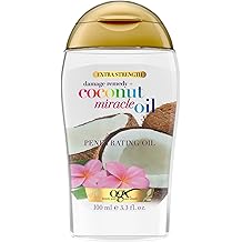 OGX Extra Strength Damage Solution+ Coconut Miracle Oil Penetrating Hair Oil Treatment, Extra Moisturizing, Extra Moisturizing Oil for Coarse, Dry Hair, Does Not Contain Paraben, Does Not Contain Sulfate Surface Factants, 3.3 ml