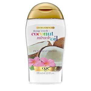 OGX Extra Strength Damage Remedy Coconut Miracle Oil Penetrating Hair Oil Treatment Extra Hydrating Anti-Frizz Oil for Coarse