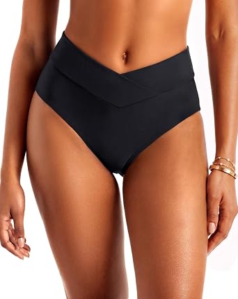 Zmart Womens V-Cut High-Waist Bikini Bottom