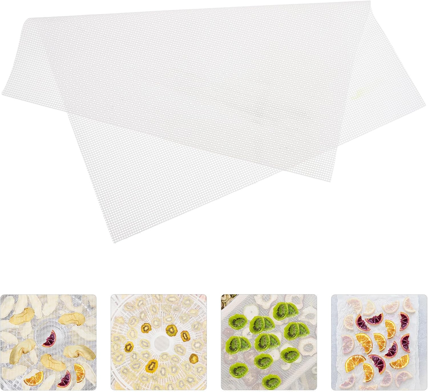 6pcs Silicone Dehydrator Sheets Non-stick Mesh Food and Fruit Drying Mats Reusable Vegetable Dehydrator Liners for Steaming and Dehydration