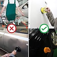 Vista 2 de WFPOWER Levantador de mango con ventosa amarilla de 5 pulgadas, removedor de abolladuras/ventosa de cristal resistente con ventosa pequeña