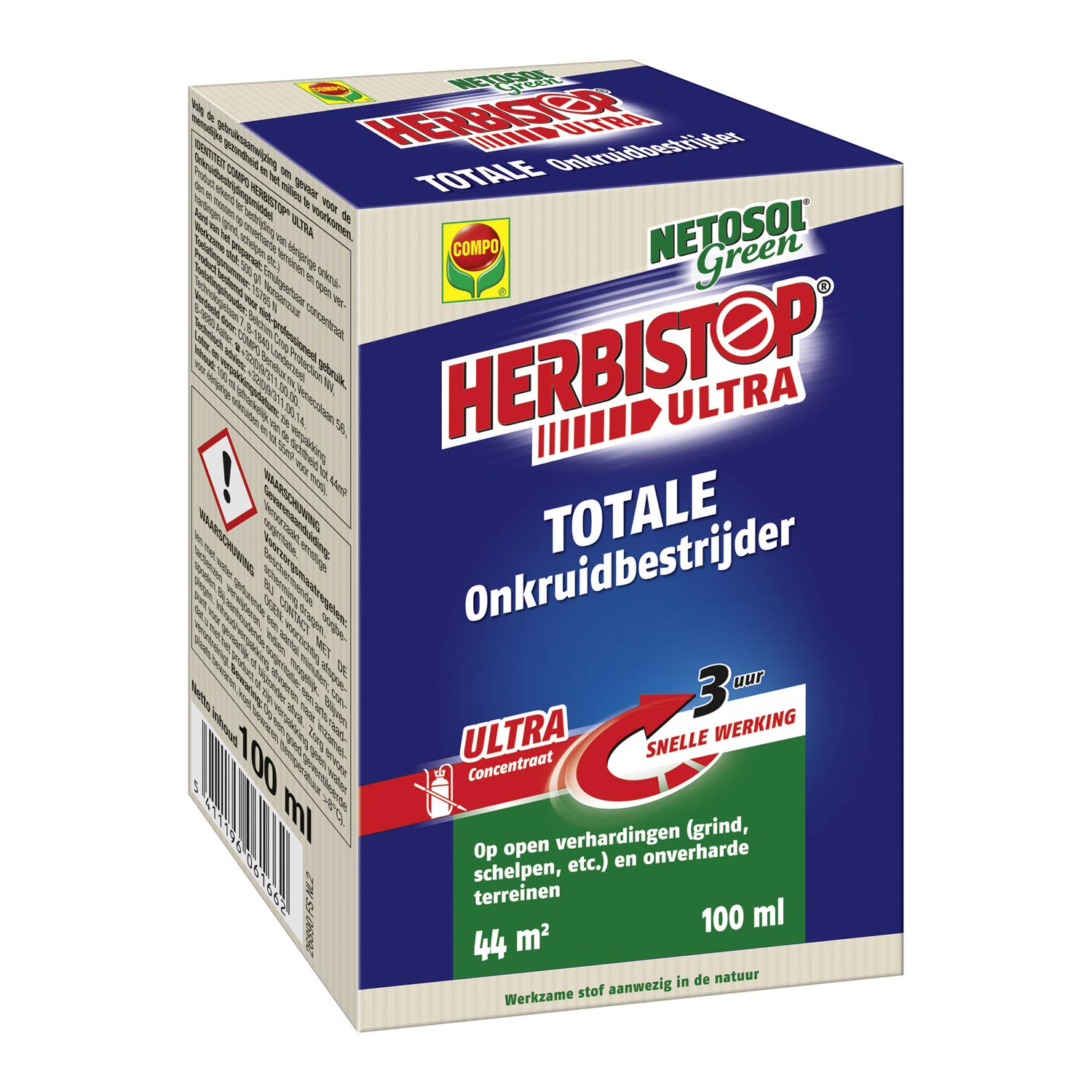 COMPO Herbistop Ultra Désherbeur Total pour toutes les surfaces, Action rapide, pour 44 m², 100 ml
