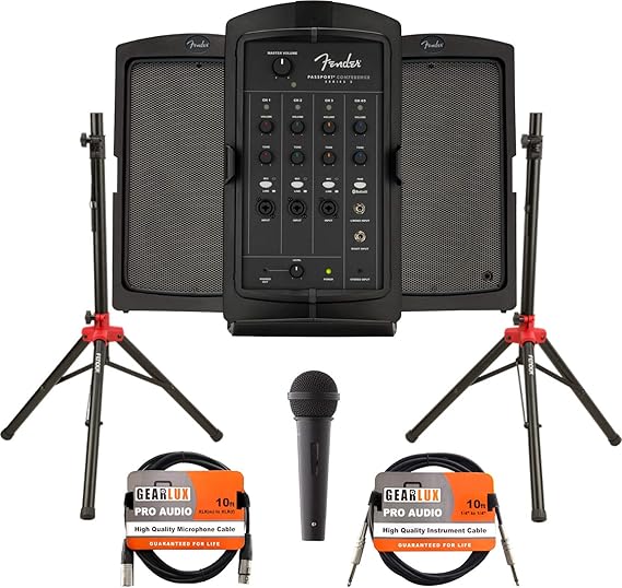 Fender Passport Conference S2 Portable PA System Bundle with Fender Compact Speaker