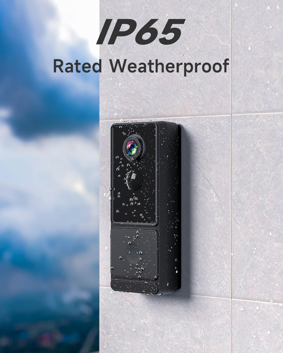 Campanello WiFi wireless esterno impermeabile 1080P IPX66 Campanello senza fili con telecamera Rilevazione Umana PIR Visione Notturna Prova di 7 giorni di archiviazione in cloud Supporta la scheda SD
