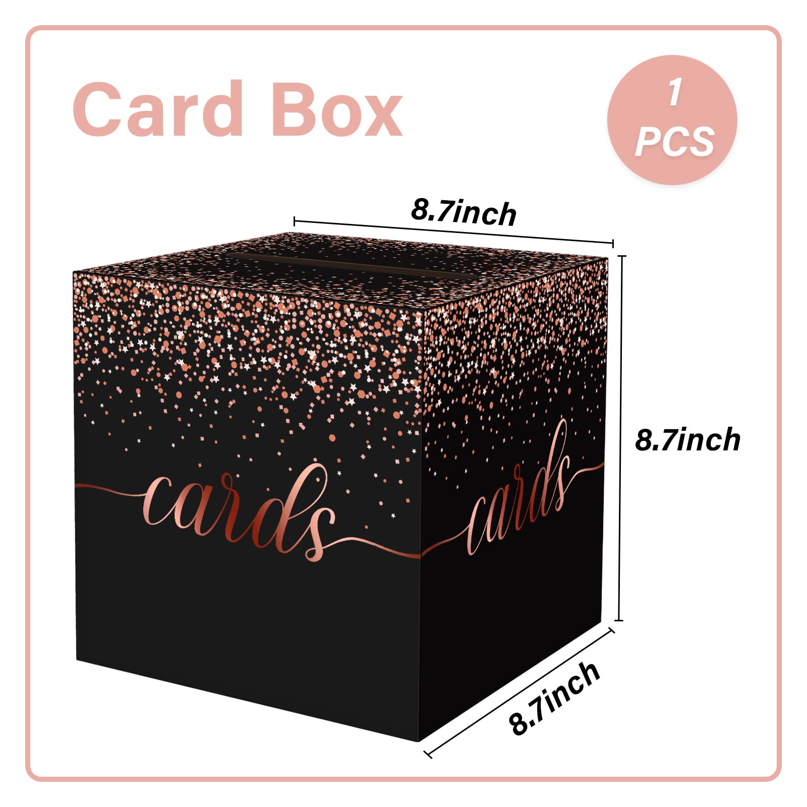 Schwarze Karten-Box Mit Silberfolie, 22,1 Cm – Für Geld, Glückwunschkarten, Geschenkgutscheine Bei Feiern