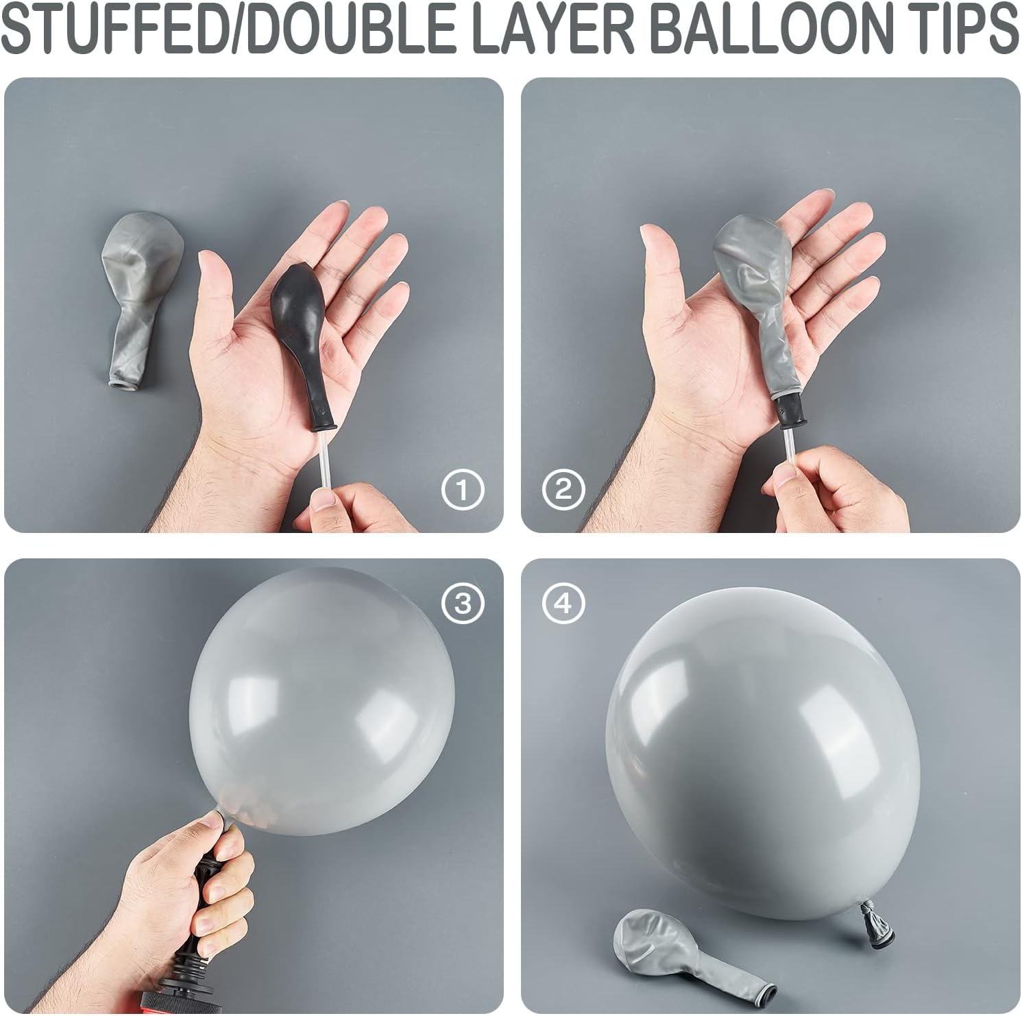 PartyWoo 140個 グレーバルーンガーランドキット グレーバルーンパック ライトグレーバルーン メタリックゴールドバルーン