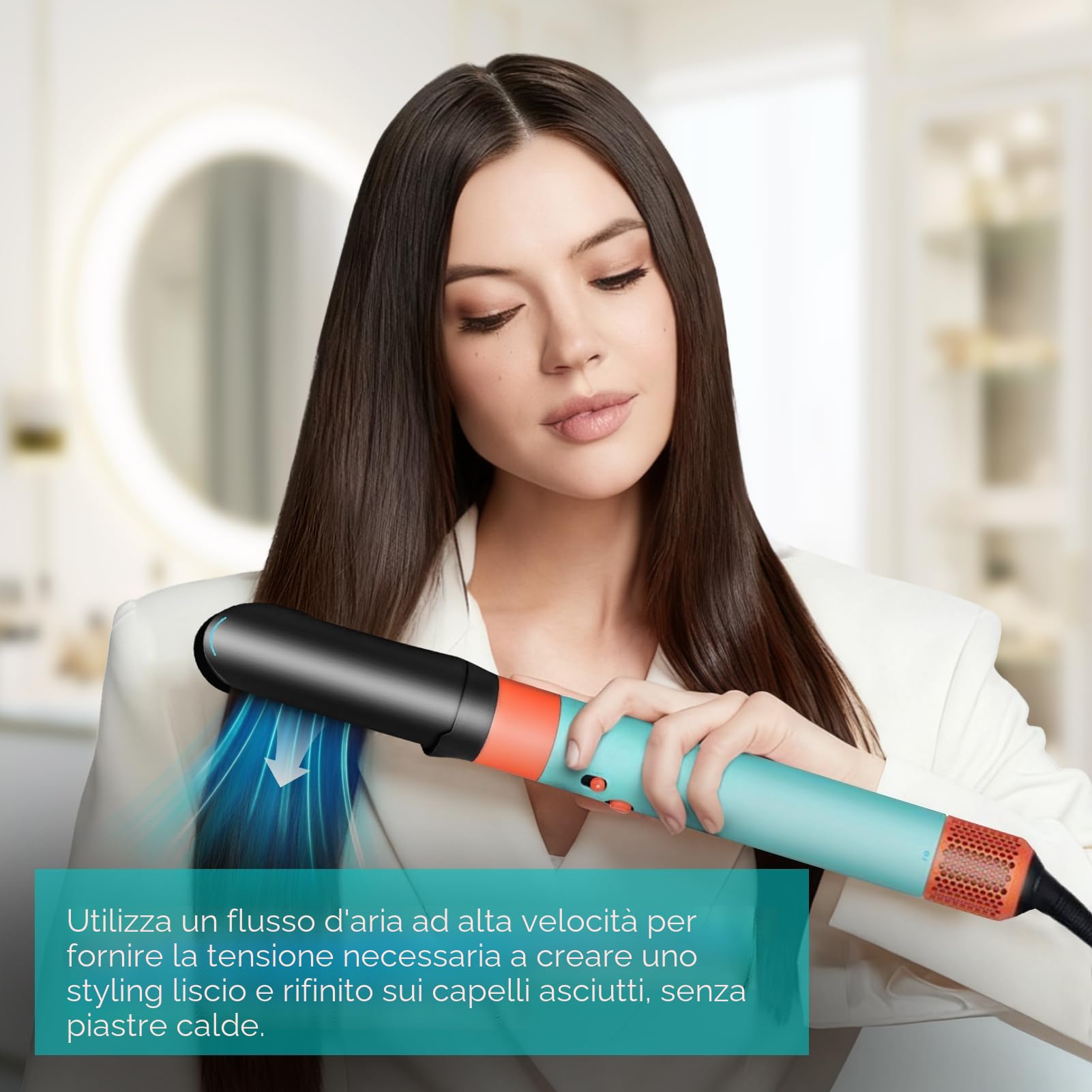 Accessorio piastra per capelli per Dy-son Airwrap HS01 HS05 HS08, spazzola asciugacapelli pre-styling per capelli ricci, accessorio professionale per capelli da salone (nero)
