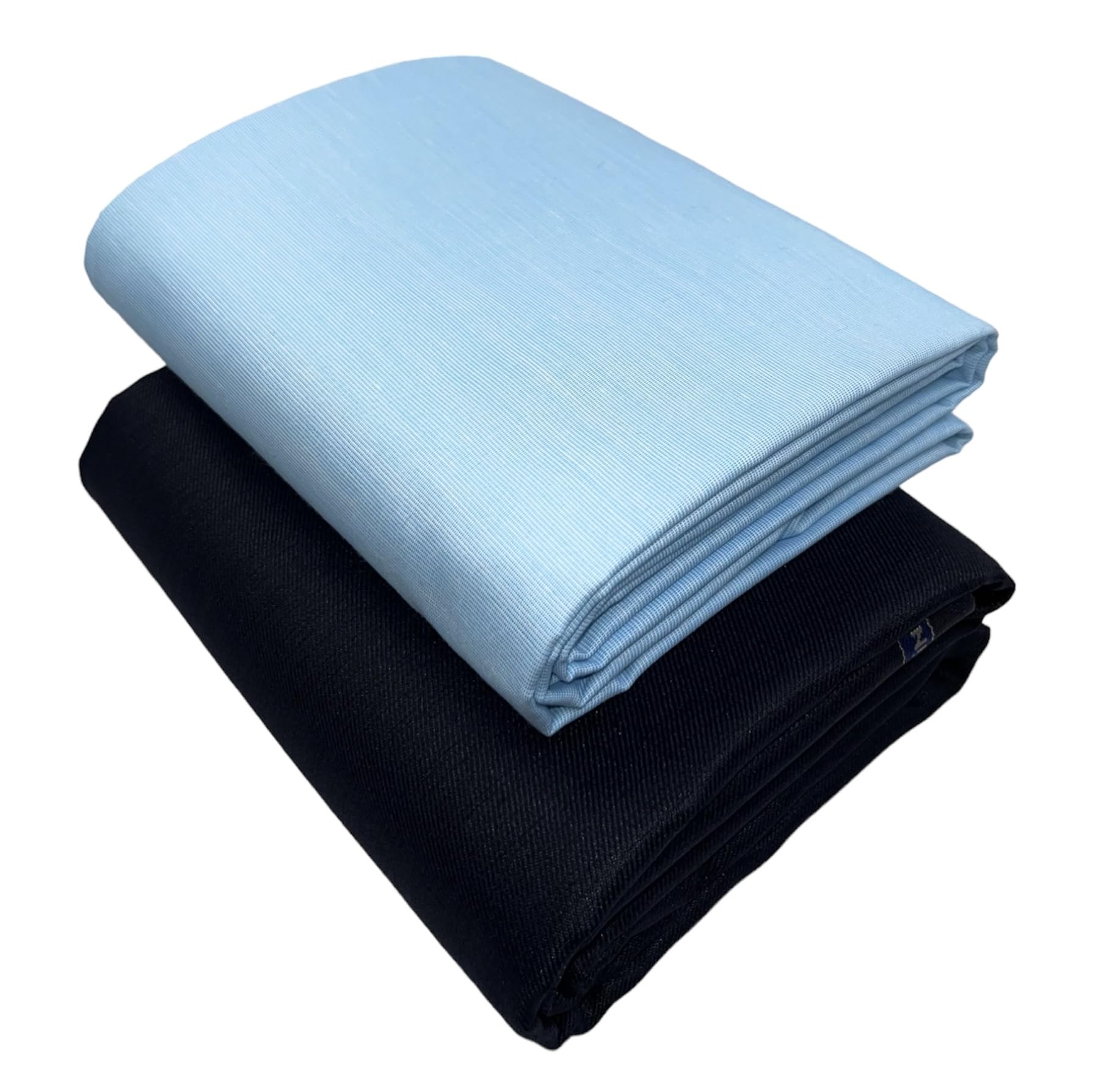 Elite Lifestyle Hub Unstitched Fabric Set | Solid Cotton Blend Shirt Material | Matching Trouser Fabric | Comfortable Tailoring Option |Size- Shirt 2.25 M,Pant 1.2 M |Color -Blue Turquoise & Black-picture-38