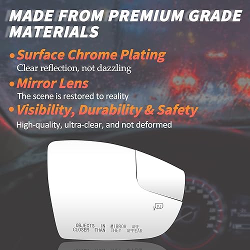 Miniatura 6 de Espejo convexo calentado lado derecho del pasajero para Ford Focus 2012 2013 2014 2015 2016 2017 2018 reemplazo de visión trasera CM5Z-17K707-G