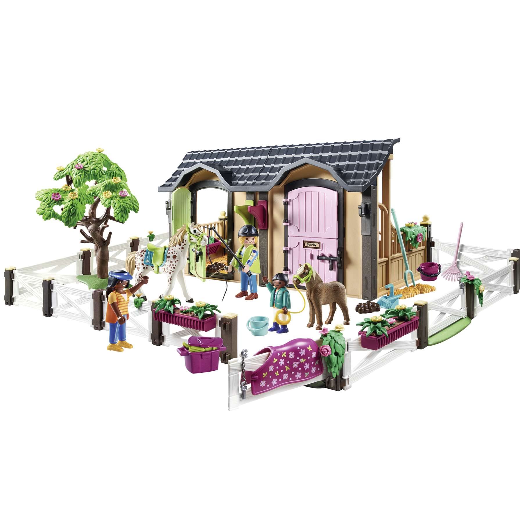 PLAYMOBIL Country 70995 Clases de Equitación con Boxes para Caballos, Juguetes para niños a Partir de 4 años
