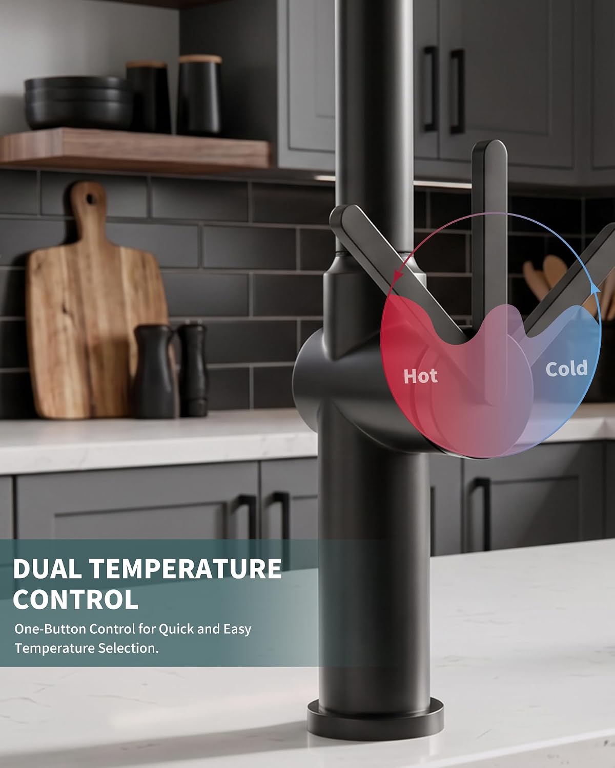 Tohlar Black Kitchen Faucet with Pull Down Sprayer