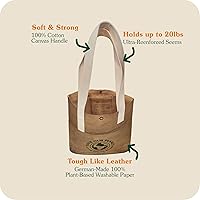 Vista 5 de Reusable Grocery Bag – Large Sustainable Washable Paper Tote with Reinforced Seams. Foldable and Durable.
