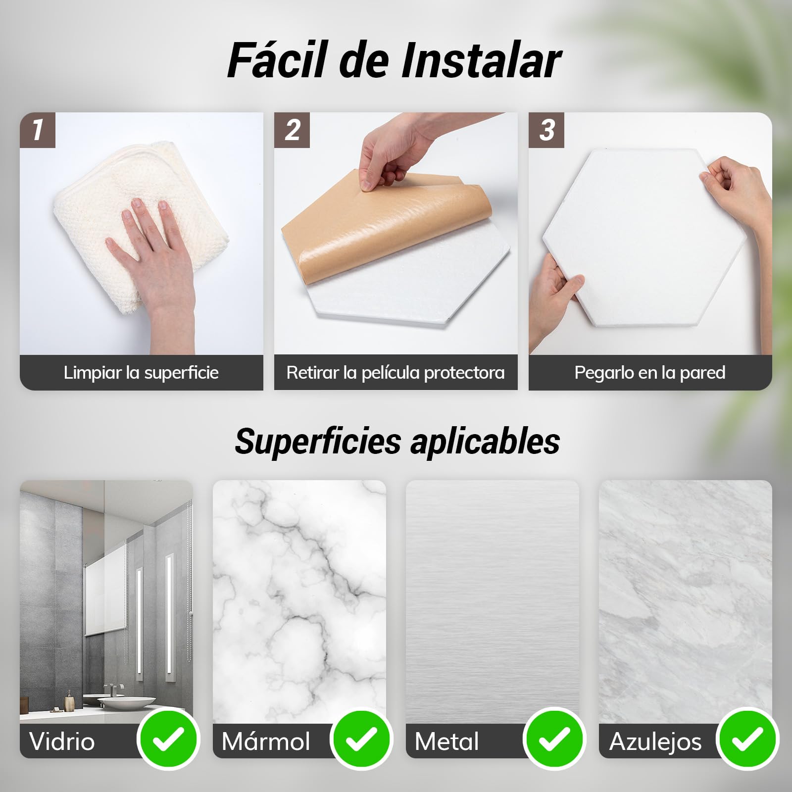 TONOR Lote de 12 Paneles Acústicos Murales Autoadhesivos,30 x 26 x 1 cm Panele de pared 3D acústico de Alta Densidad,Espuma Acústica Hexagonal Aislante para Estudios/Oficinas/Dormitorios, Blanco