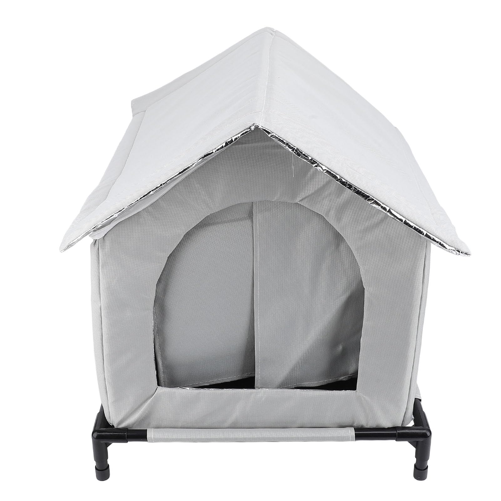 Yanmis Outdoor Cat House, Weatherproof Insulated Shelter for Outdoor Cats, Warm and Large Space, Water Proof Fabric Enclosed Elevated Cat Tent for Stray Cat All Seasons Use (Grey)