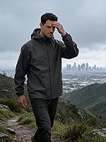 Vista 2 de Chaqueta impermeable para hombre, rompevientos, impermeable, para ciclismo, correr, senderismo, con capucha, ligera, plegable
