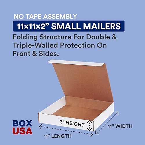 Miniatura 9 de BOX USA Cajas de mudanza de 10.25 pulgadas de largo x 8.25 pulgadas de ancho x 2 pulgadas de alto, medianas 50 unidades  Caja de cartón corrugado