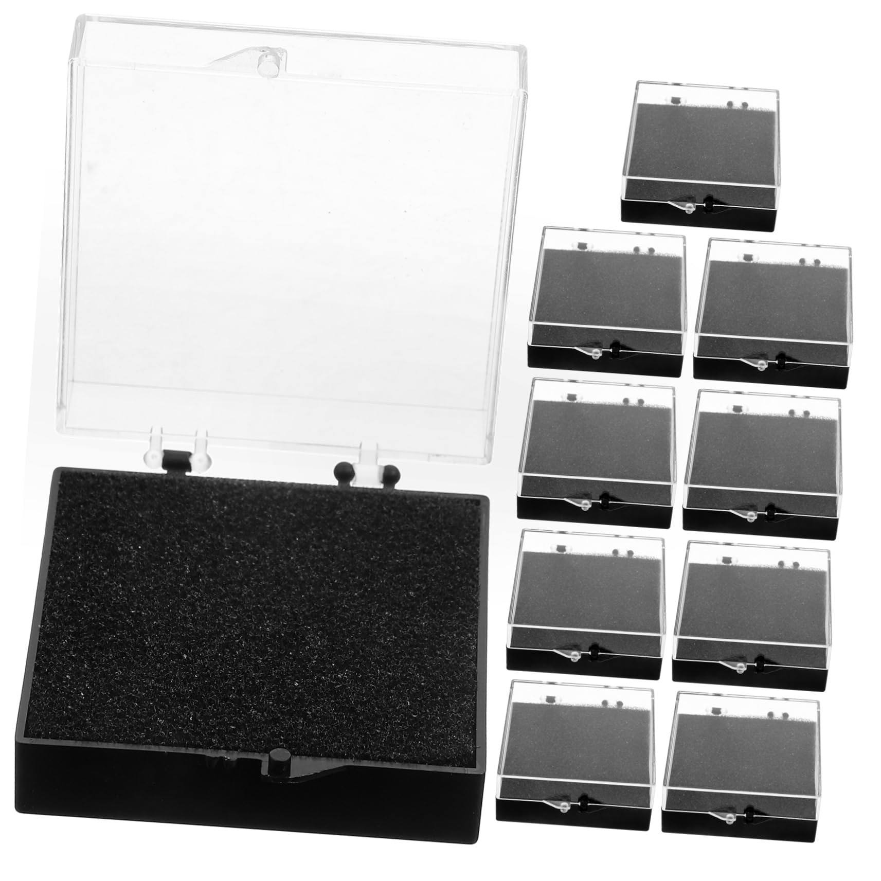 SEWACC 50stücke Teiliges Abzeichen Aufbewahrungsbox Mit Schwamm Für Anstecknadeln Schmuck Und Kleine Gegenstände Transparente Anzeigevitrine Für Sammlungen Und