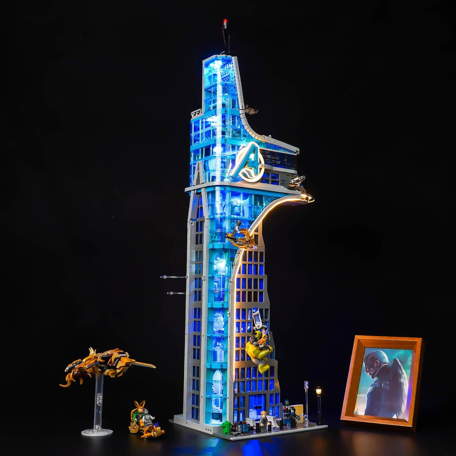 Upgraded Led Light Kit for Lego Avengers Tower Building Toy Set, Remote Version Compatible with Lego 76269 (Model Not Included)