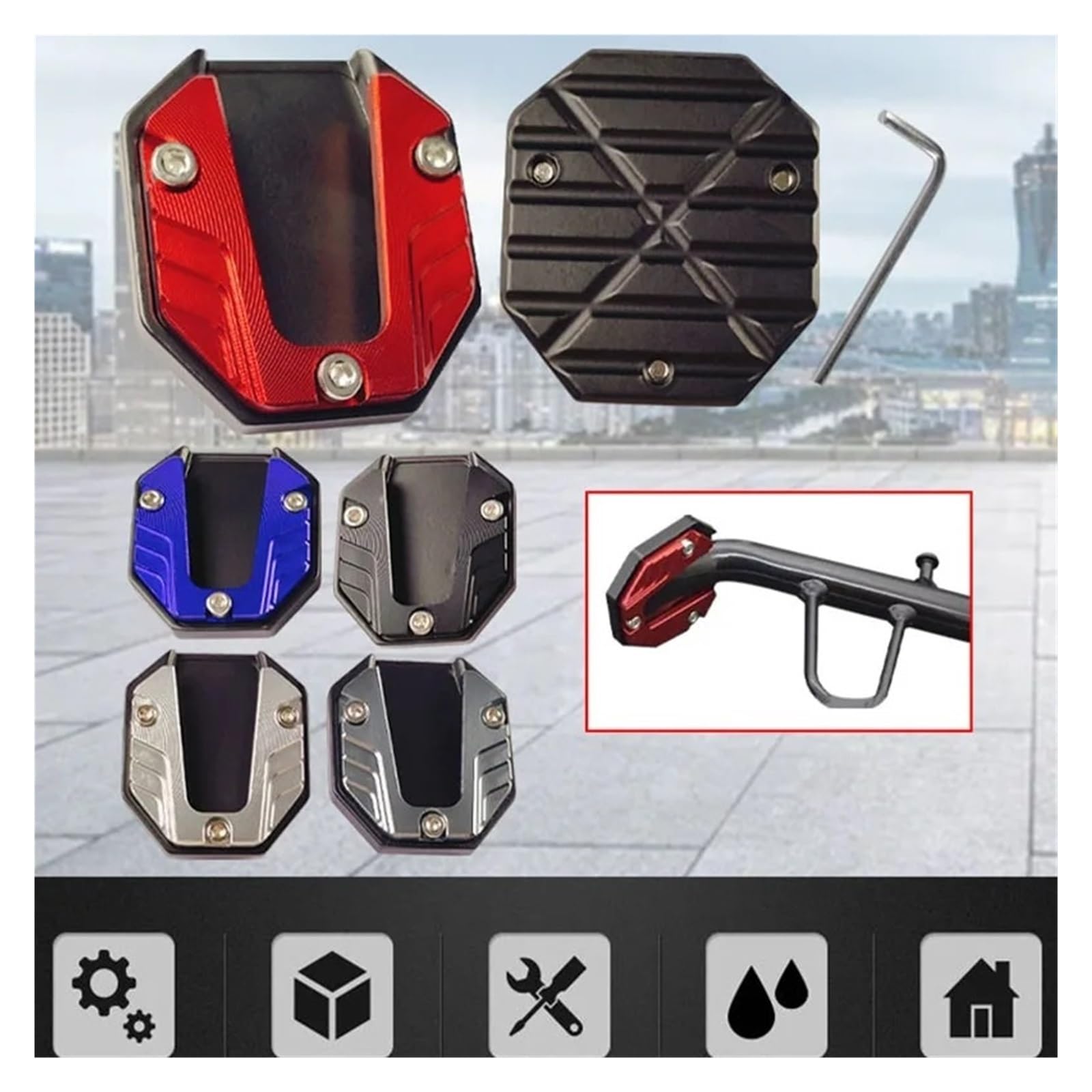 Béquille Latérale Moto Extension Universelle De Béquille Vélo Moto Scooter