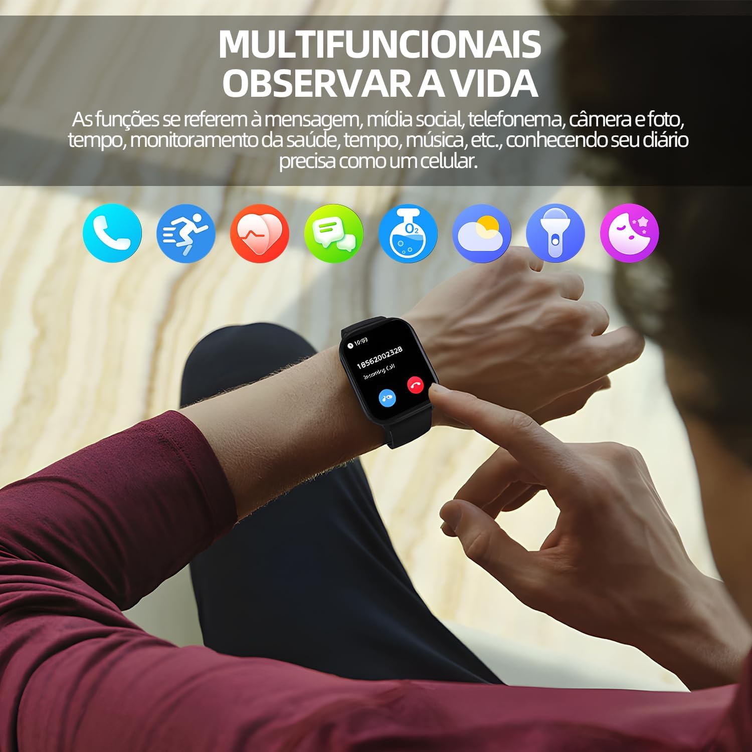 Relógio Digital Feminino Smartwatch a Prova d 'água IP68 com 120+ Modos de Exercício e Esporte, Rose