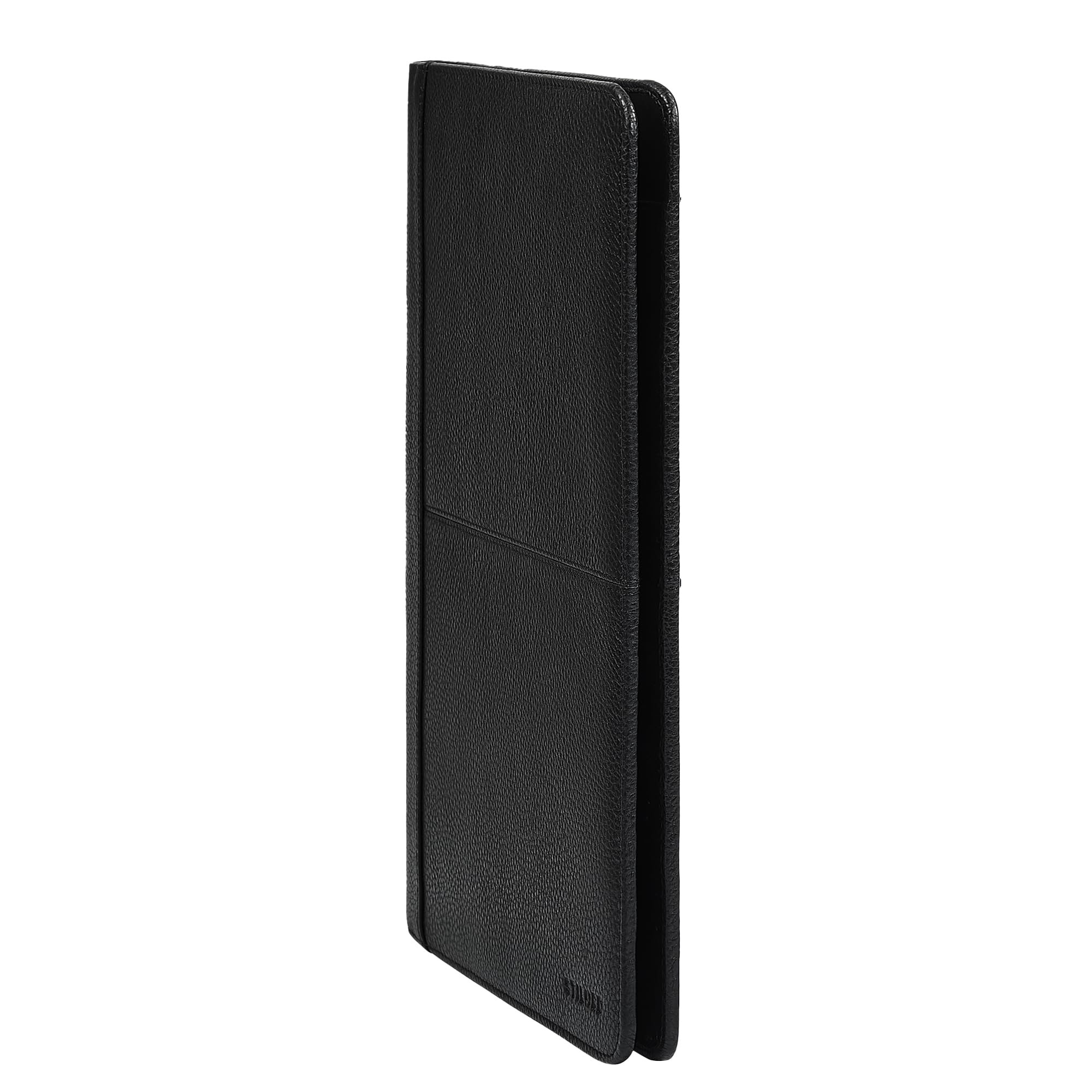 STILORD Emery Conférencier Cuir A4 Porte-Documents avec 9 Emplacements Cartes Pochette Grande Organisateur Professionnelle Bureau Réunion Travail Couleur:Noir