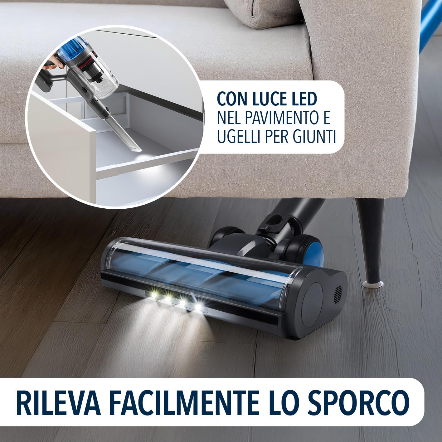 CLEANmaxx AeroTec 500 - Aspirapolvere a batteria con stazione di aspirazione, intelligente e senza fili, svuotamento automatico della polvere da 3,5 l, 34 kPa, autonomia 60 minuti, filtro HEPA