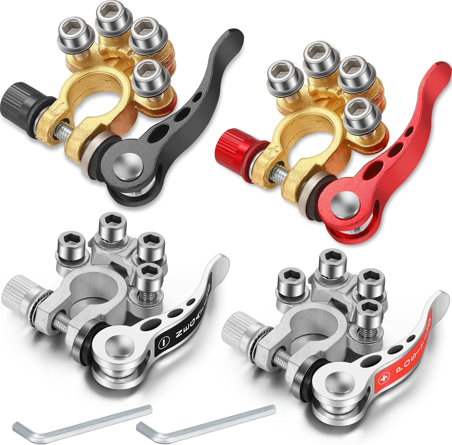 Buy 4 Pieces Battery Terminal Connectors 4 Way Battery Terminal with